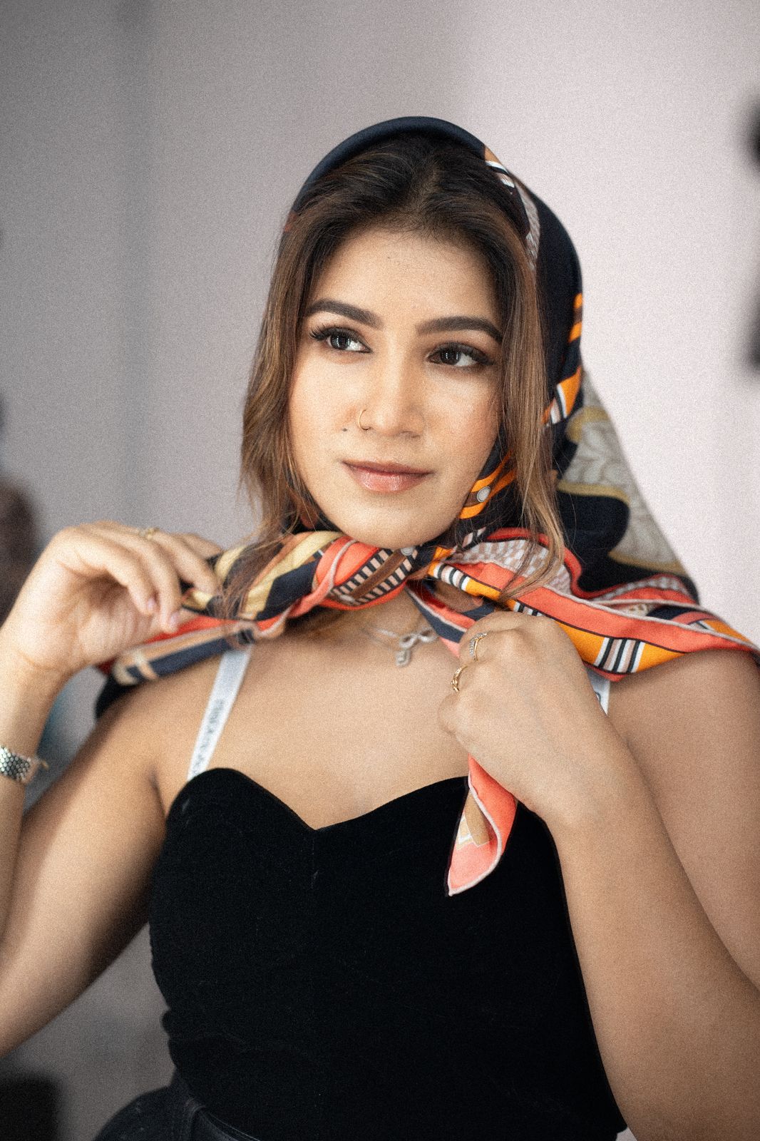 Divya Pandey — silk scarf portrait