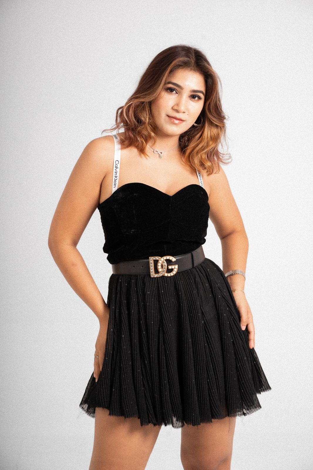 Divya Pandey — black velvet look