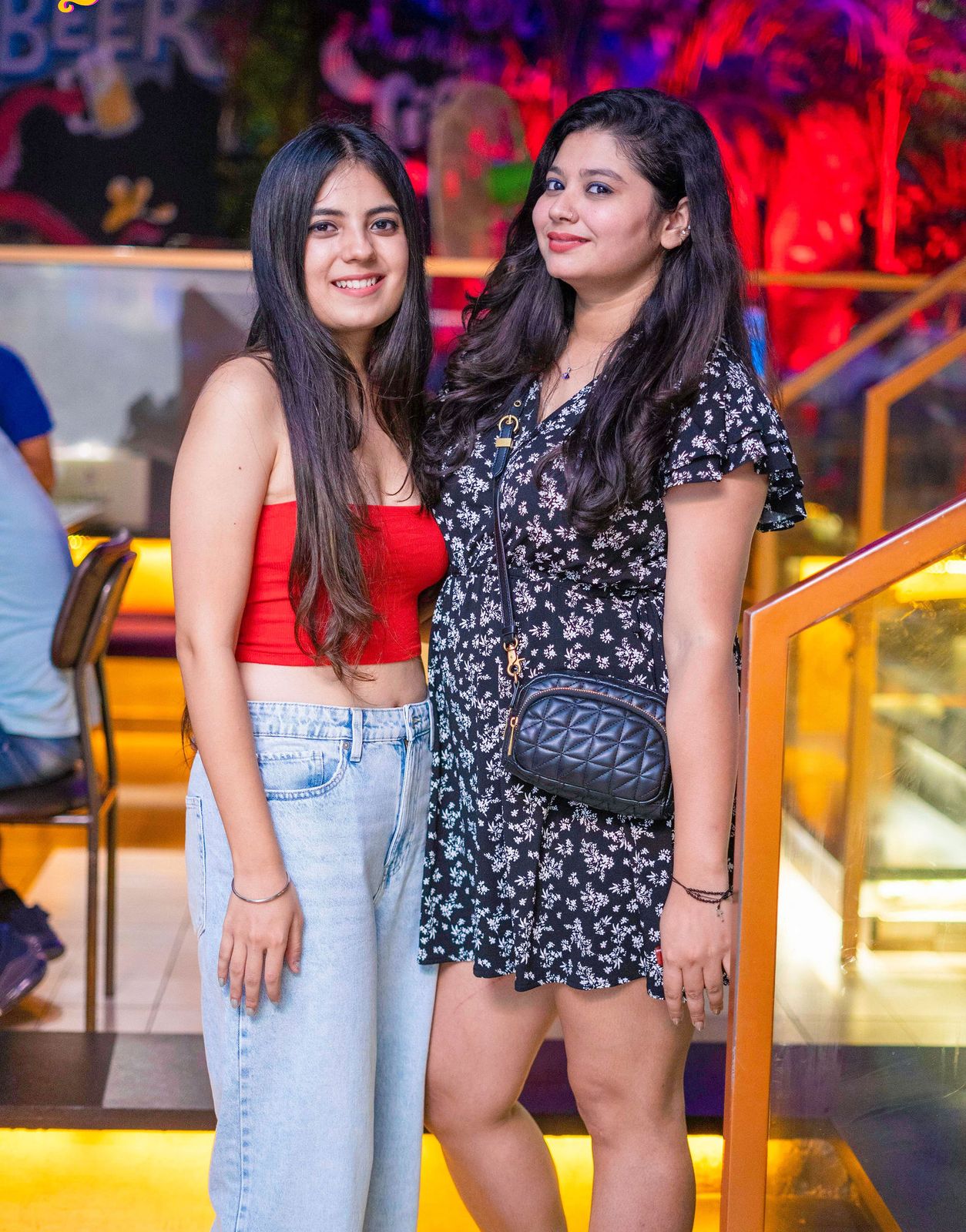 Night out — red and florals
