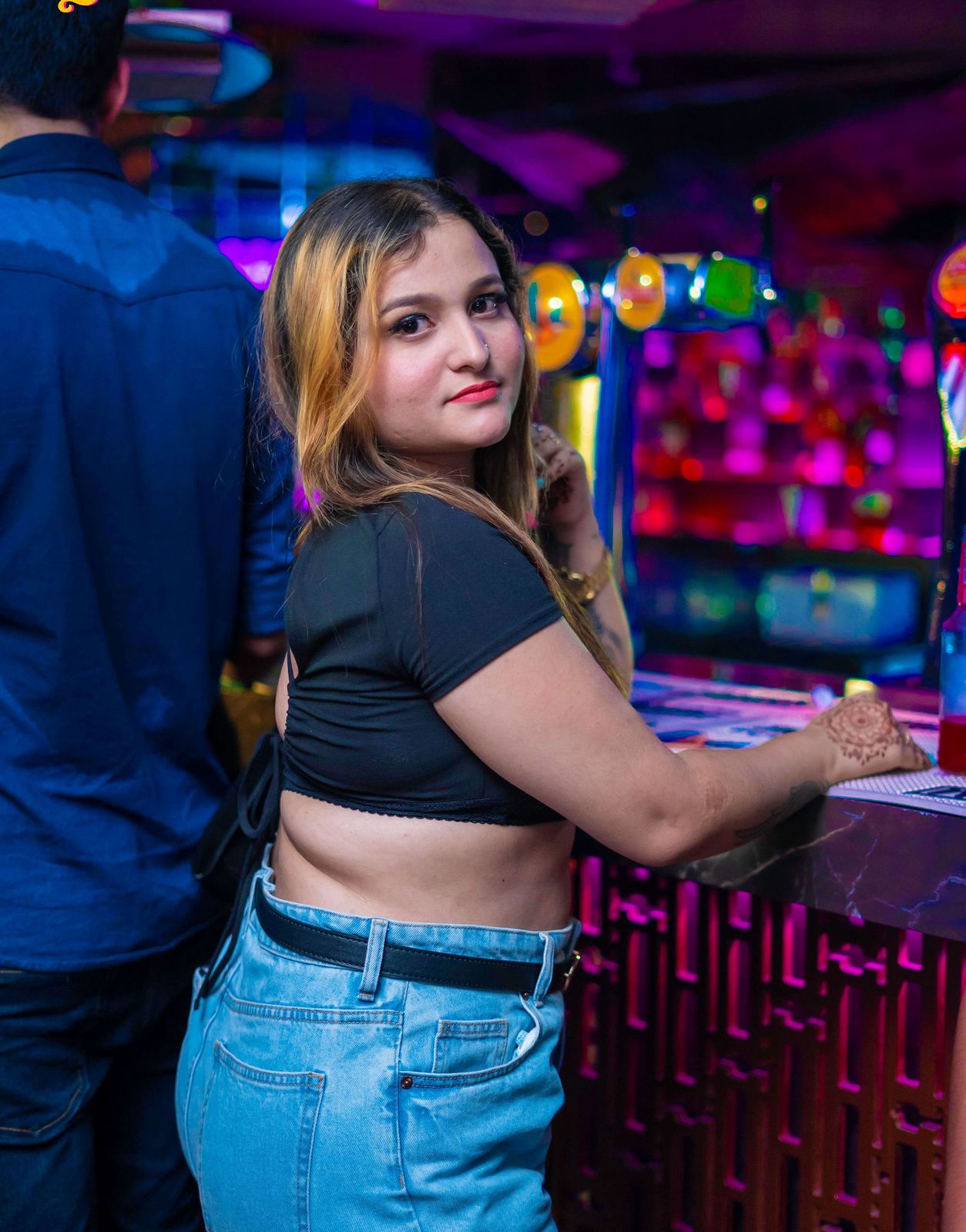 Night out — at the arcade wall