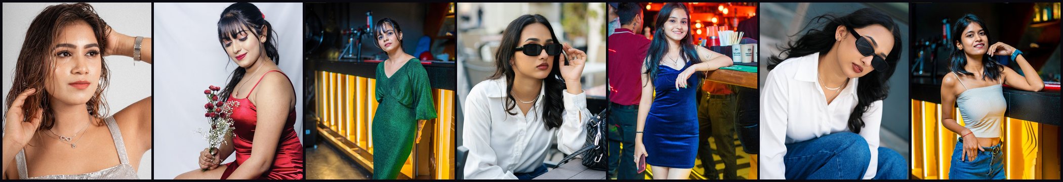 A wall of recent frames from the @yks_photoworks feed — fashion, editorial and nightlife