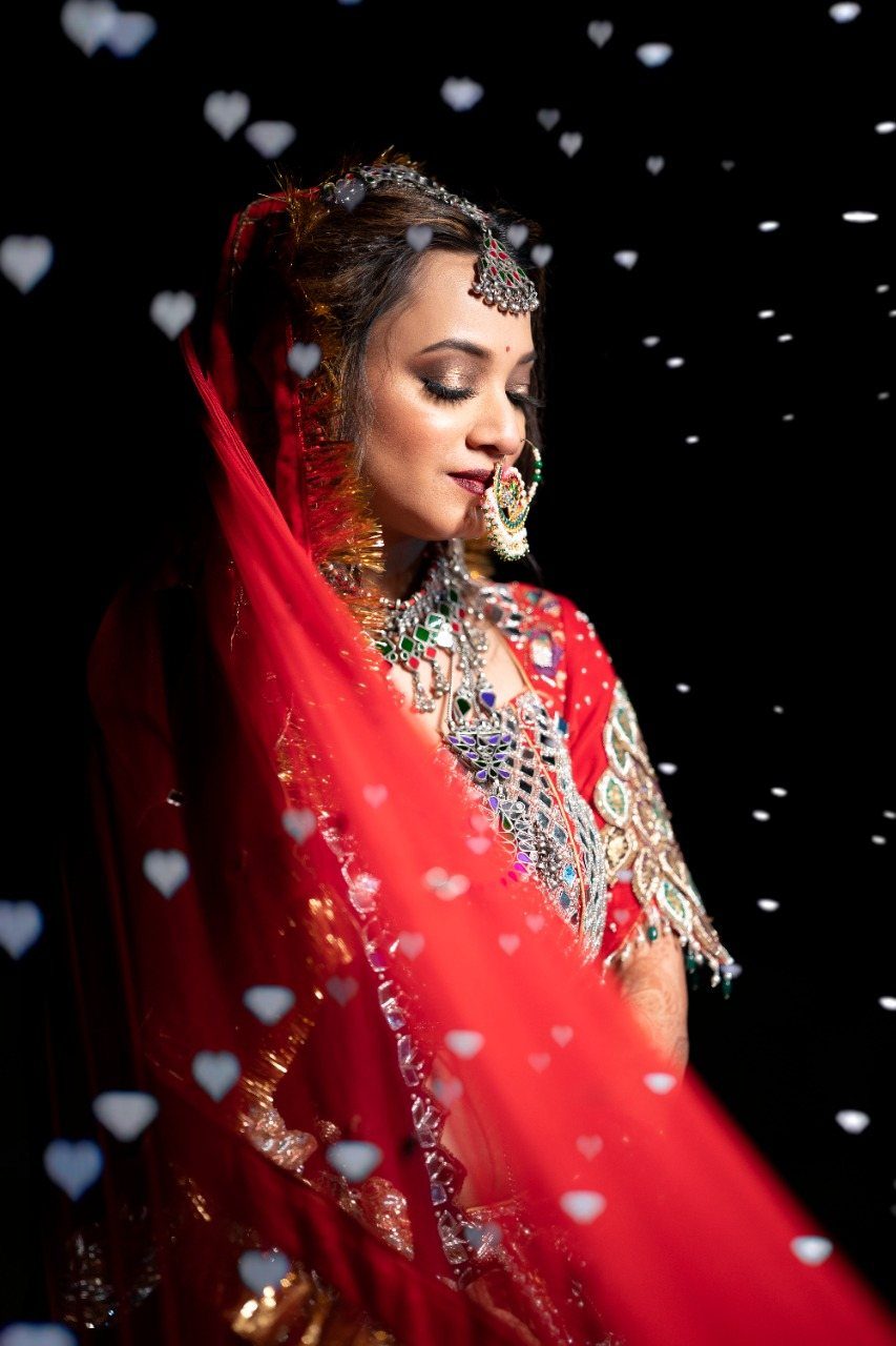 Bridal portrait in red