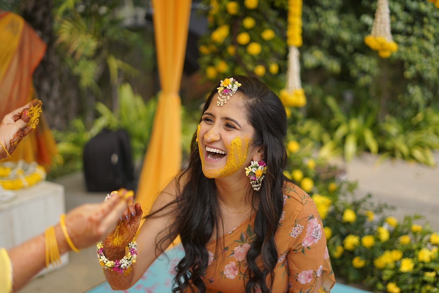 Haldi ceremony — turmeric blessing