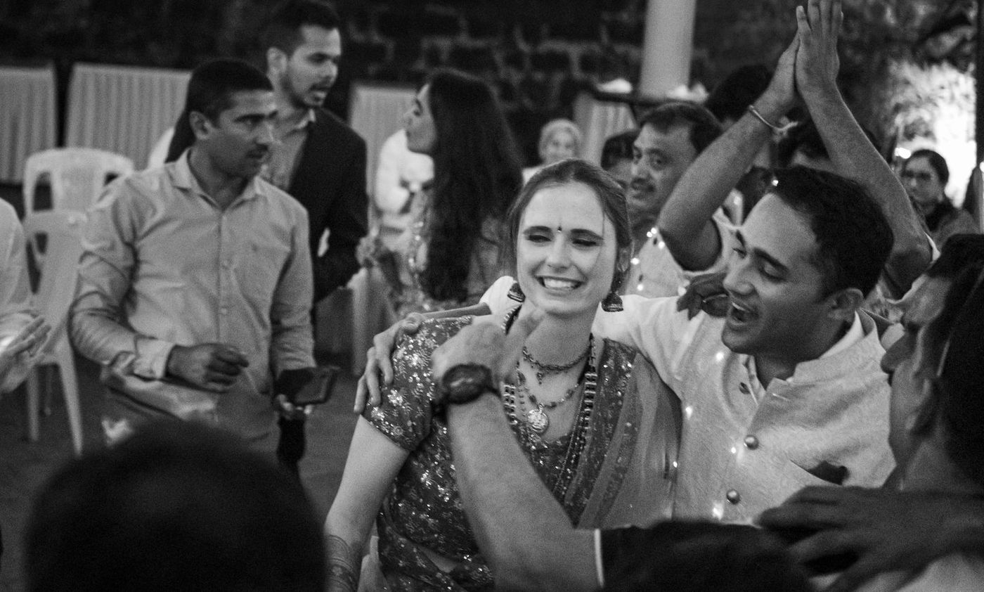 The dance floor, black and white