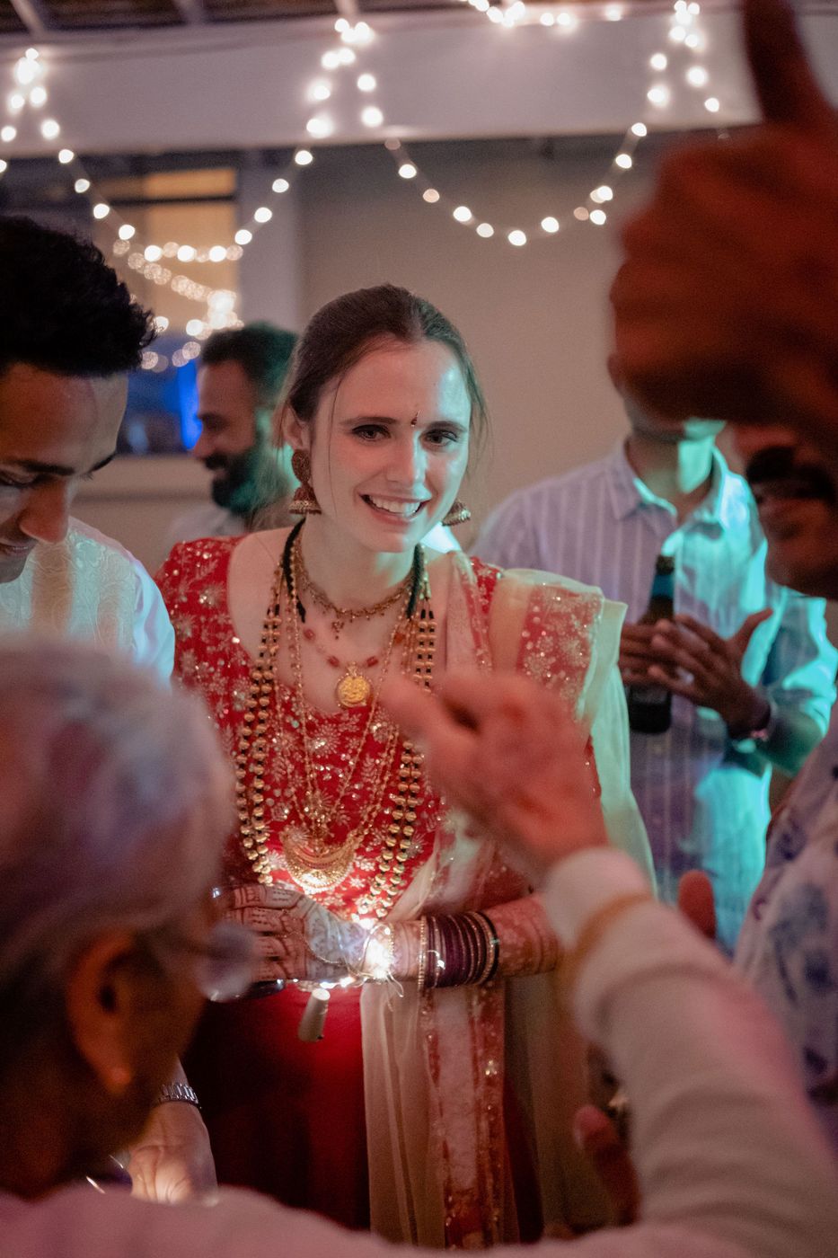 The bride greeting the guests