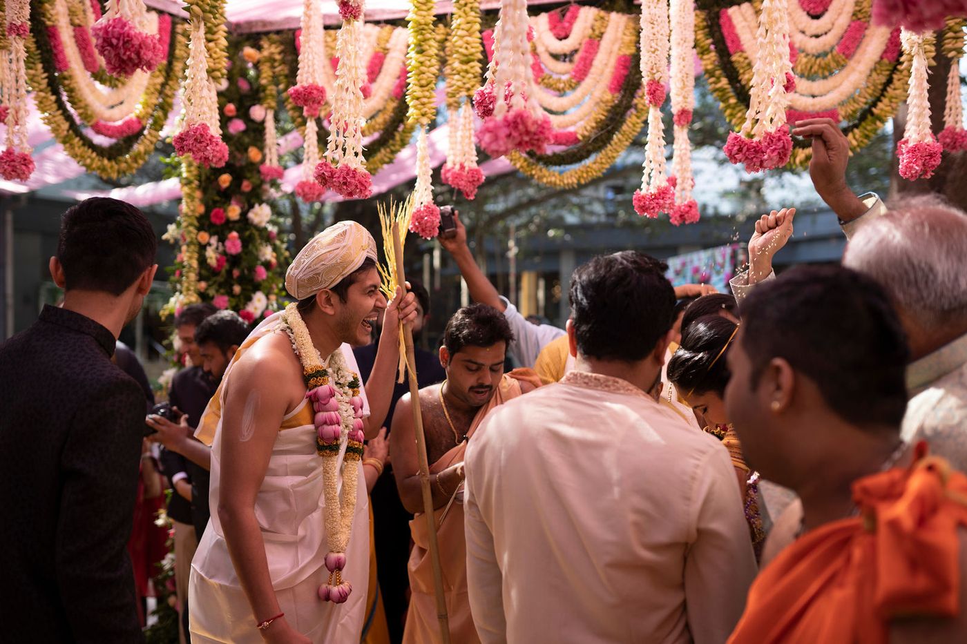 The gathering under the flowers