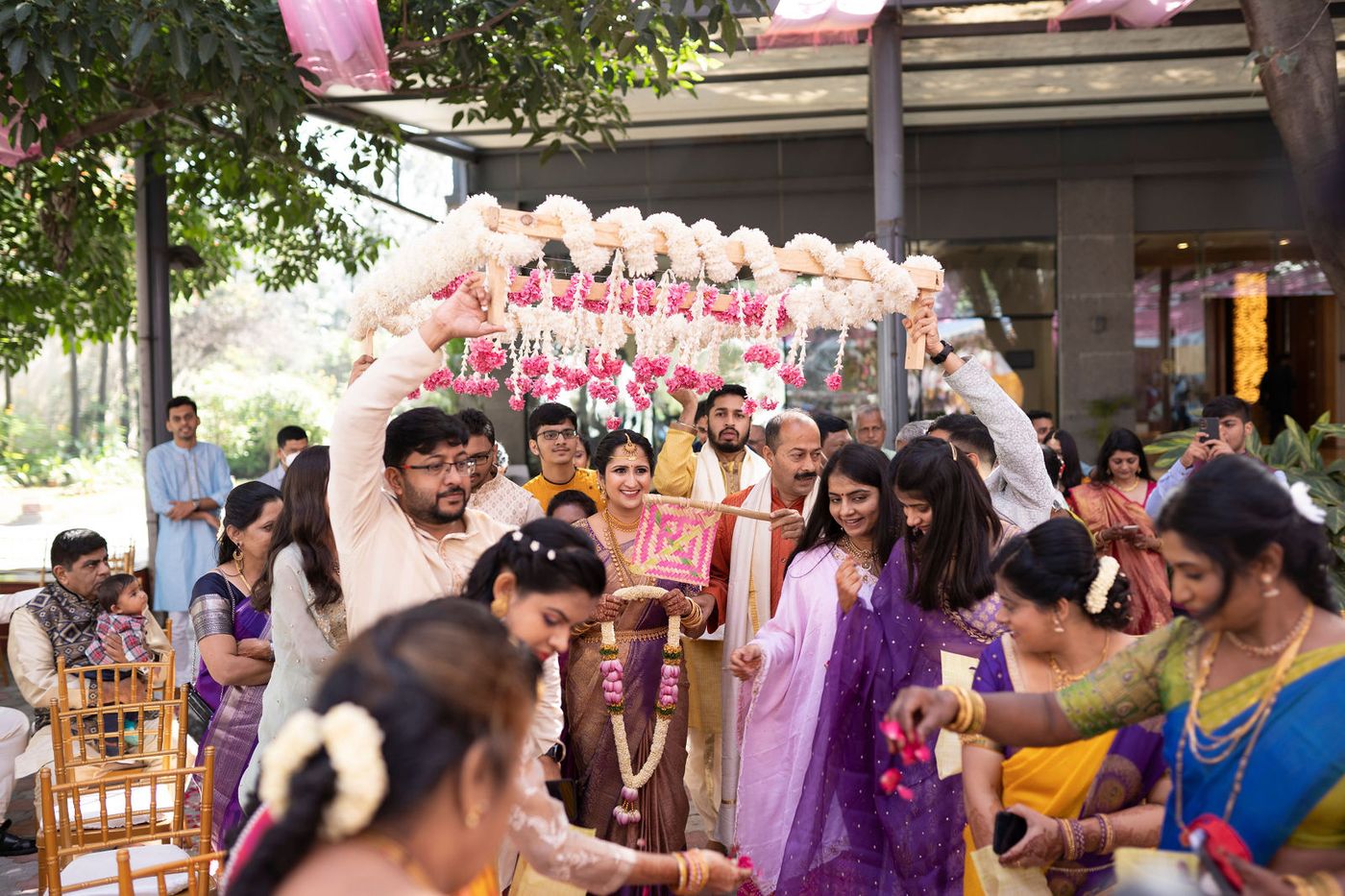 The send-off under the canopy